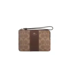 COACH - Outlet Clutch para mujer de PVC con detalles de cuero