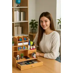 GENERICO - ORGANIZADOR DE ESCRITORIO OFICINA PAPELERÍA PORTA LAPICEROS ÚTILES ESCOLARES