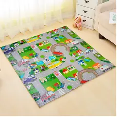 GENERICO - Piso Puzzle de Goma Carretera 4 Piezas de 60 x 60 x 1cm