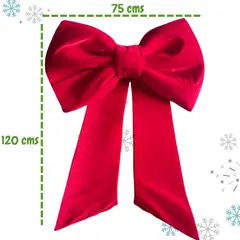 GENERICO - Lazo Navidad Rojo Gigante Arbol Navideño - Mide 75 X 120 cms