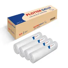 GALLO - Caja rollo de papel para plotter A1, 90 Gr, 45 mts, 24", 61 cm (4 und)