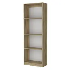 FMFURNITURE - Librero Estante 4 Repisas Melamina Fm-017C Cafe Claro