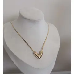 GENERICO - Collar Corazon Dorado Acero inoxidable PVD