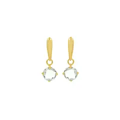 BALIQ - Aretes Fluorita Cushion Oro 18K