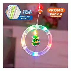 ANIMALIA - Pack4 Guirnalda de Luces Cortina de Aros con Arbol para Fiestas Y+Papel Regalo
