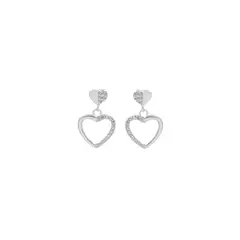 BALIQ - Aretes Corazón Doble Plata 925