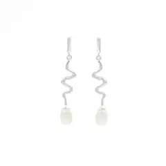 BALIQ - Aretes Serpentina Perla Plata 925