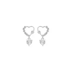 BALIQ - Aretes Corazón Gota White Plata 925