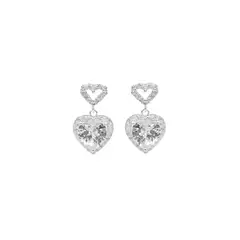 BALIQ - Aretes Rosetas Corazón Plata 925