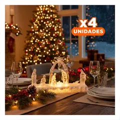 ANIMALIA - Pack4 Figura de Nacimiento Acrilico Cristal Y+Regalo Sticker