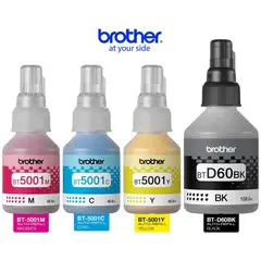 BROTHER - Tinta BT5001 - BTD60 Pack x4 Colores CMYBK