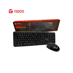 TEROS - Kit Teclado y Mouse TE-4062N USB Español óptico diseño elegante en color negro