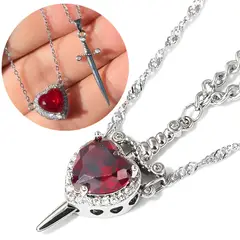 GENERICO - Collar De Pareja Corazón Y Espada Regalo Unico Exclusivo Regalo