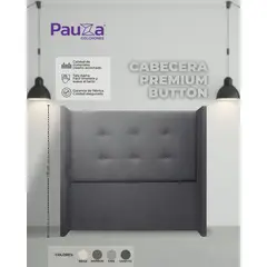PAUZA - CABECERA PREMIUM BUTTON 1.5 PLZ GRIS