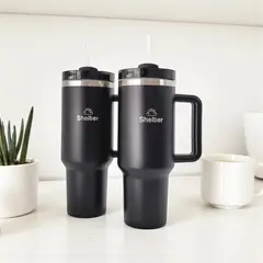 SHELTER - Pack 2 Pro Cup Black 1180ml 40oz de Acero Inoxidable