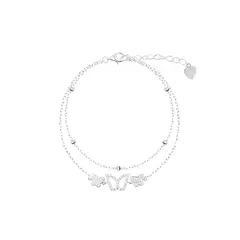 BALIQ - Pulsera Mariposas Layered Plata 925