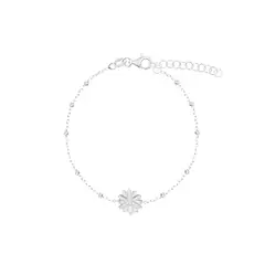 BALIQ - Pulsera Flor Bolitas Plata 925