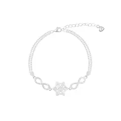 BALIQ - Pulsera Infinito Flor Plata 925