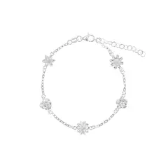 BALIQ - Pulsera Flores Plata 925