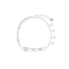BALIQ - Pulsera Corazones Plata 925