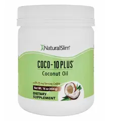 NATURALSLIM - Coco-10 Plus Aceite de Coco con CoQ10 454 gr –