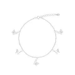 BALIQ - Tobillera Mariposas Plata 925