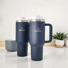 SHELTER - Pack 2 Pro Cup Navy Blue 1180ml 40oz de Acero Inoxidable