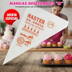 GENERICO - 200 Mangas Desechables Pasteleras para Reposteria tamaño M