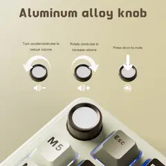 ROYAL KLUDGE - Teclado Mecánico Inalámbrico Español RK-L75 Gris Moca