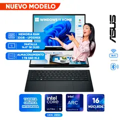 ASUS - Laptop UX8406CA-PZ073W, Core Ultra 9 285H, 32GB LPDDR5X, 1TB SSD, 14.0 3K OLED