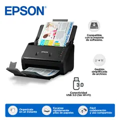 EPSON - Scanner WorkForce ES-400 II con ADF USB 3.0 Escaner a color Duplex Wi-Fi Black