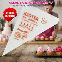 GENERICO - 200 Mangas Desechables Pasteleras para Reposteria tamaño L