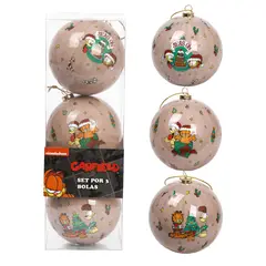 GARFIELD - Set Bolas Navidad Arbol X3 unds 8cm Modelo 3
