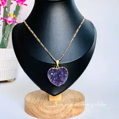 GENERICO - Collar de drusa amatista - Joyas de Mora azul