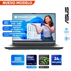 ASUS - Laptop gaming ROG Strix G18, CORE ULTRA 9 275HX, 16GB DDR5, 18 WQXGA IPS