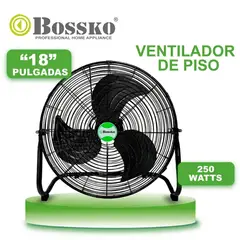 BOSSKO - Ventilador de Piso BK8226VP 18'' 250 W Negro