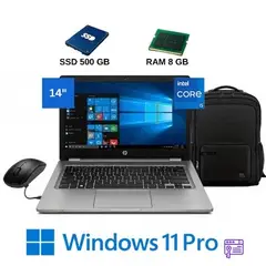 HP - ProBook 640 I5, con 8GB RAM,+SSD de 500GB+ Windows 11 Pro+ Mochila y Mouse