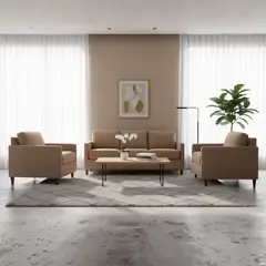 GENERICO - Juego de Sala Málaga 3-2-1 en Tela Chenille Antifluido con 4 Cojines Decorativos