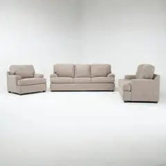 GENERICO - Juego de Sala Alessandro 3-2-1 en Tela Chenille Antifluido con 4 Cojines Decorativos