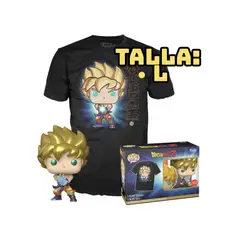 FUNKO - Goku Metallic Box Polo + Pop Exclusivo Talla L