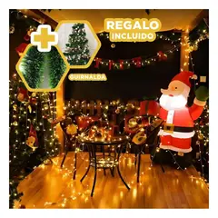 GENERICO - Luces Led con Cable Transparente de 8 Metros para Navidad en Amarillo Y+Guirnalda Nav