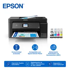 EPSON - Impresora Multifuncional Ecotank ET-4850 4-en-1 Duplex ADF Wi-Fi Red Fax LED 24Black