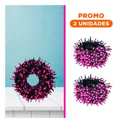 ANIMALIA - Pack2 Luces con Cable Verde para Hogar de Navidad Fucsia