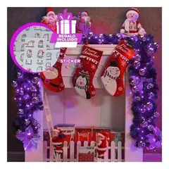ANIMALIA - Luces Navidenas Lila de 100 LED con Cable Verde Lineal Y+Regalo Sticker