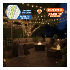 ANIMALIA - Pack12 Series con 400 Led Lineales para Decorar el Árbol en Amarillo Y+Papel Regalo