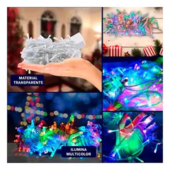SKYBLOO - Luces Navidenas 200 LED con Cable Transparente para Decoracion Multicolor
