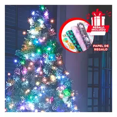 GENERICO - Luces LED de Navidad con Alambre Flexible y Función a Pilas Multicolor Y+Papel Regalo