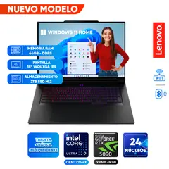 LENOVO - Laptop Gamer LEGION 9, Core Ultra 9 275HX, 64GB DRR5, 2TB SSD, 18 WQUXGA IPS