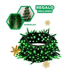 ANIMALIA - Luces Alumbrantes de 23 Metros Cable Verde en Verde Y+Guirnalda Nav