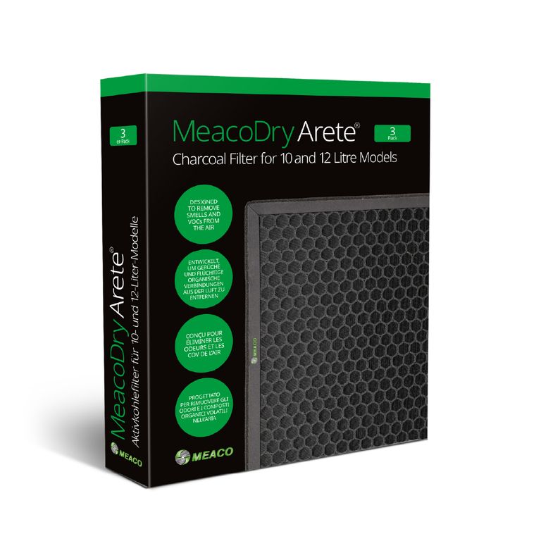 MeacoDry Arete® Filtro de Carbón Activado para Arete 10 / 12 L, CAJA X 3 UNIDADES